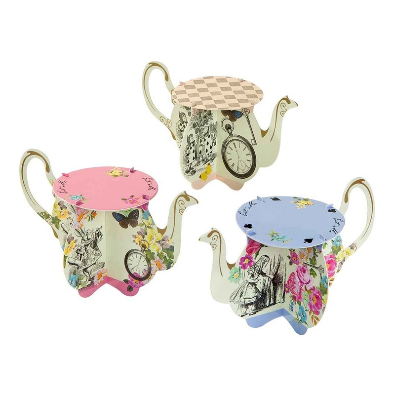 Alice in Wonderland Teapot Cupcake Stands - 6 Pack