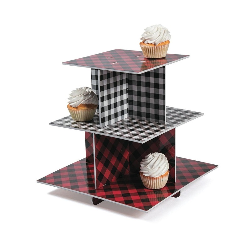 Buffalo Plaid Cupcake Stand