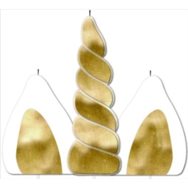 CANDLE CAKE TOPPER 3 PK UNICRN