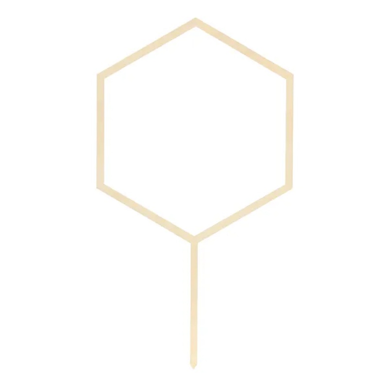 Hexagon Hoop Cake Topper | Natural Wood | 9.5 INCH