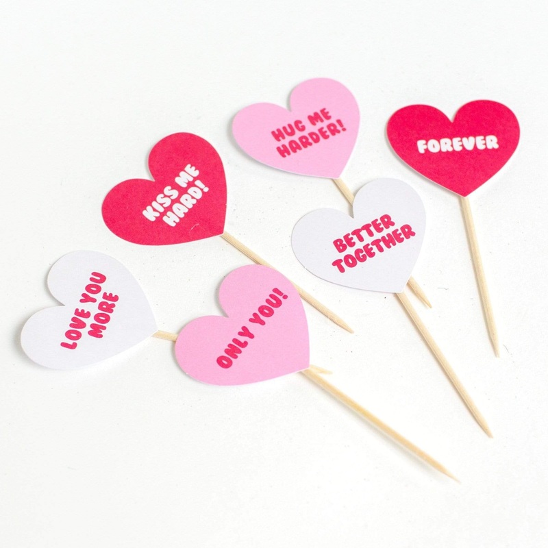 Love Hearts Cupcake Toppers