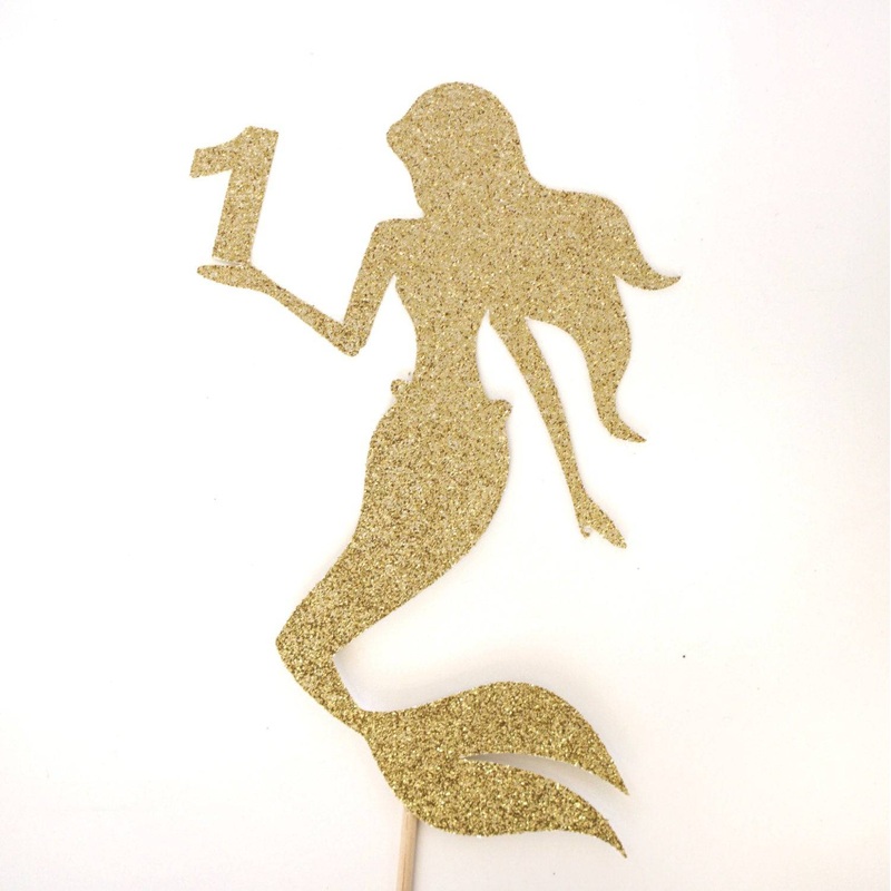 Mermaid Cake Topper With Age