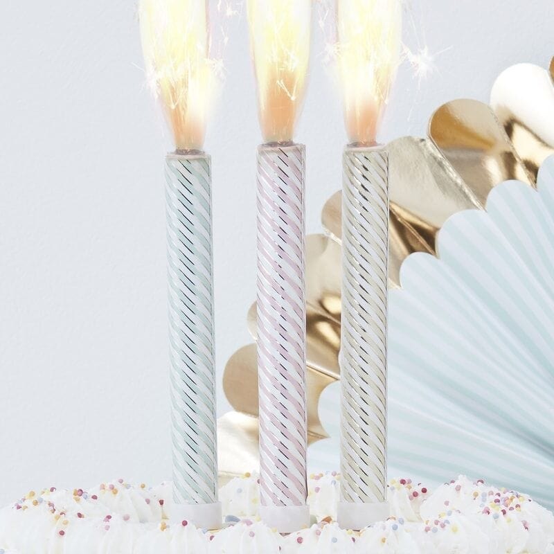 Pastel Striped Cake Ice Fountains (3 Pack)
