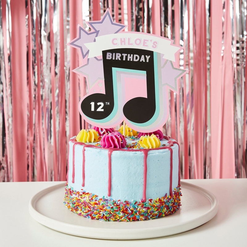 Personalized Music Note Cake Topper