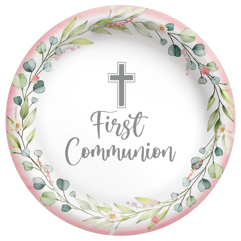 Pink Communion Cake Plates