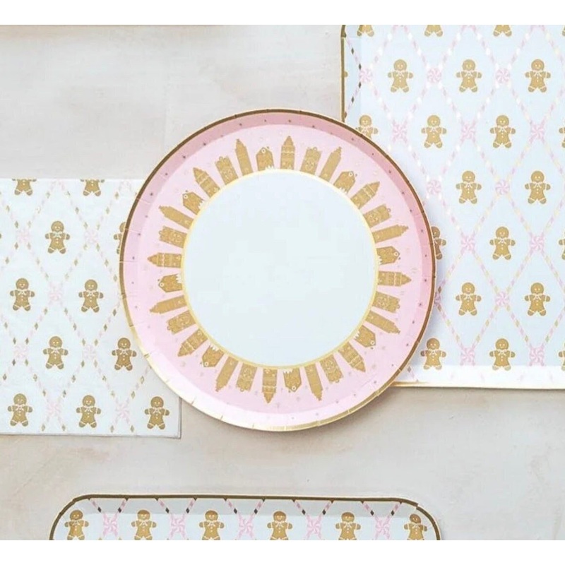 Pink Gingerbread Cake Plates