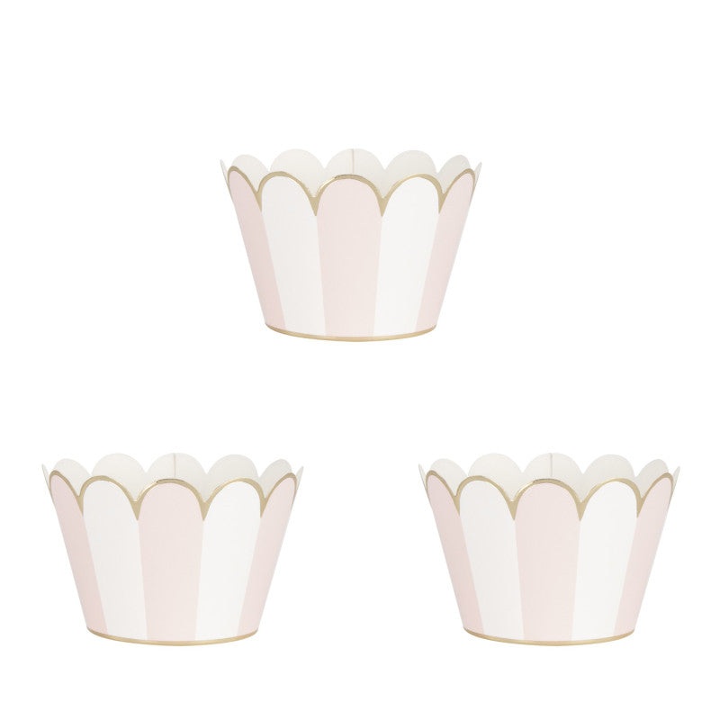 Pink Stripe Cupcake Wrappers (6 Pack)