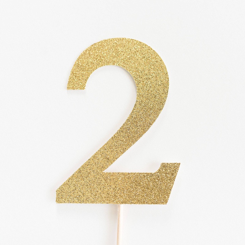 2 Cake Topper Gold