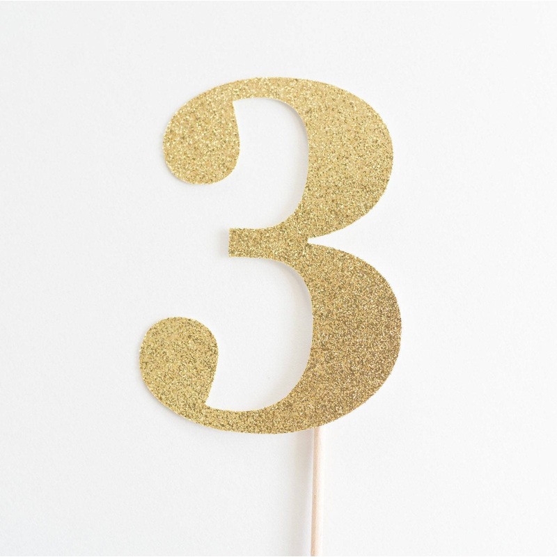 3 Cake Topper 4"