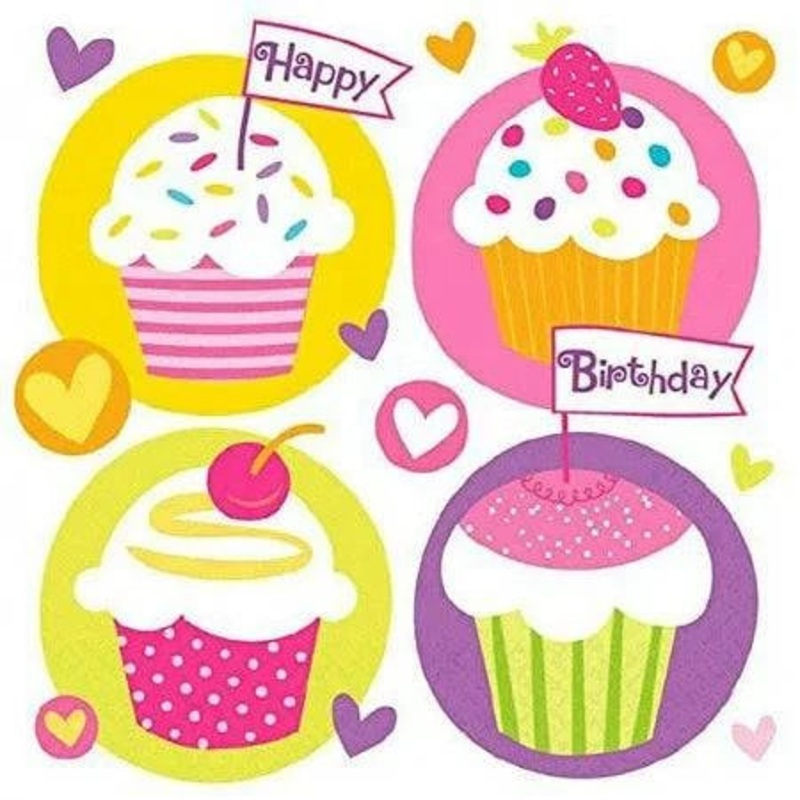5" Beverage Napkins - Cupcake Party (16ct)