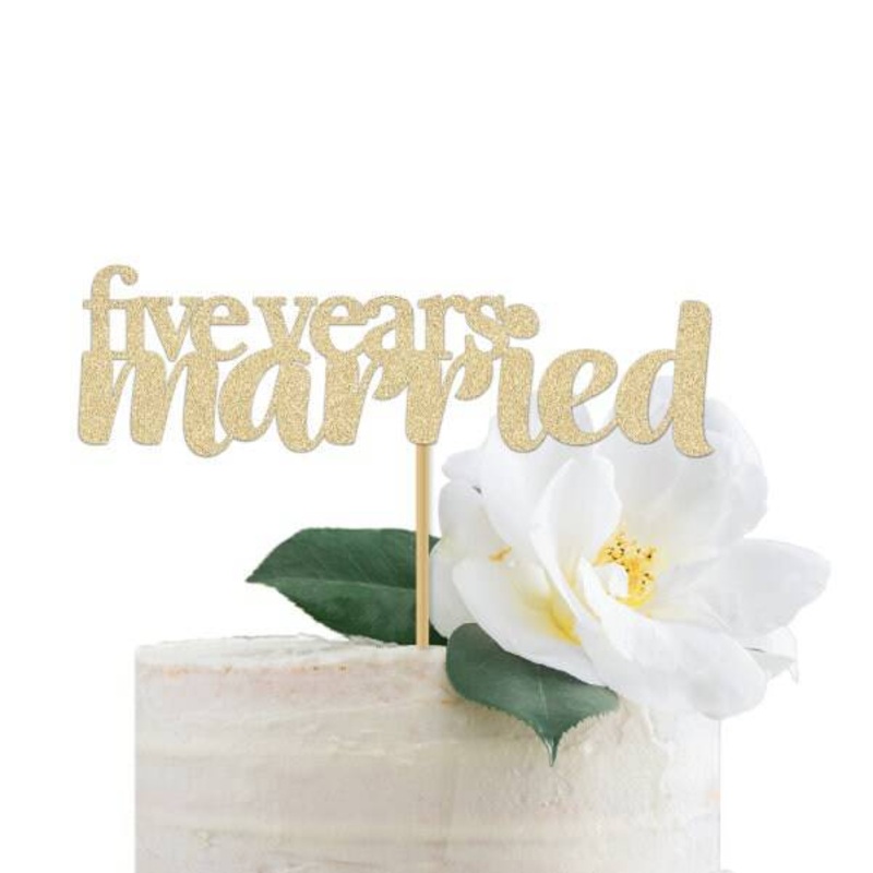 5th Anniversary Cake Topper