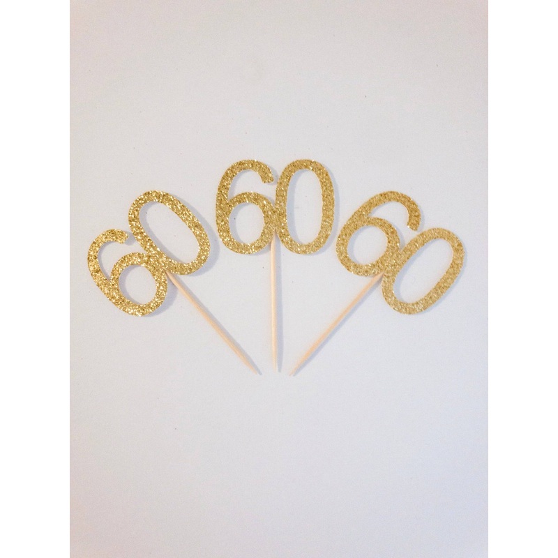 60 Birthday Anniversary Cupcake Topper Party Pick