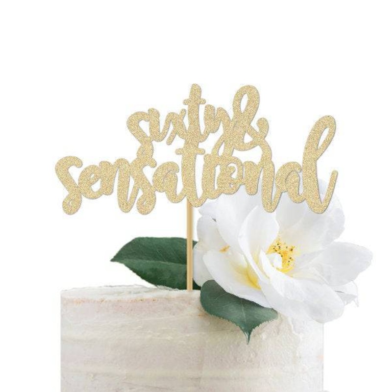 60 & Sensational Cake Topper