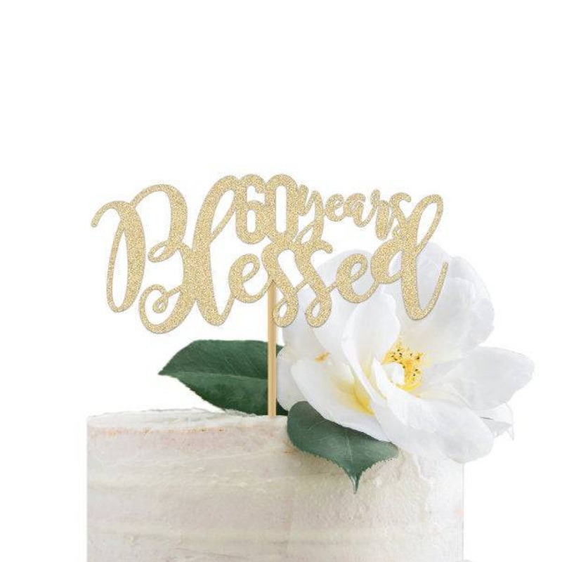 60 Years Blessed Cake Topper