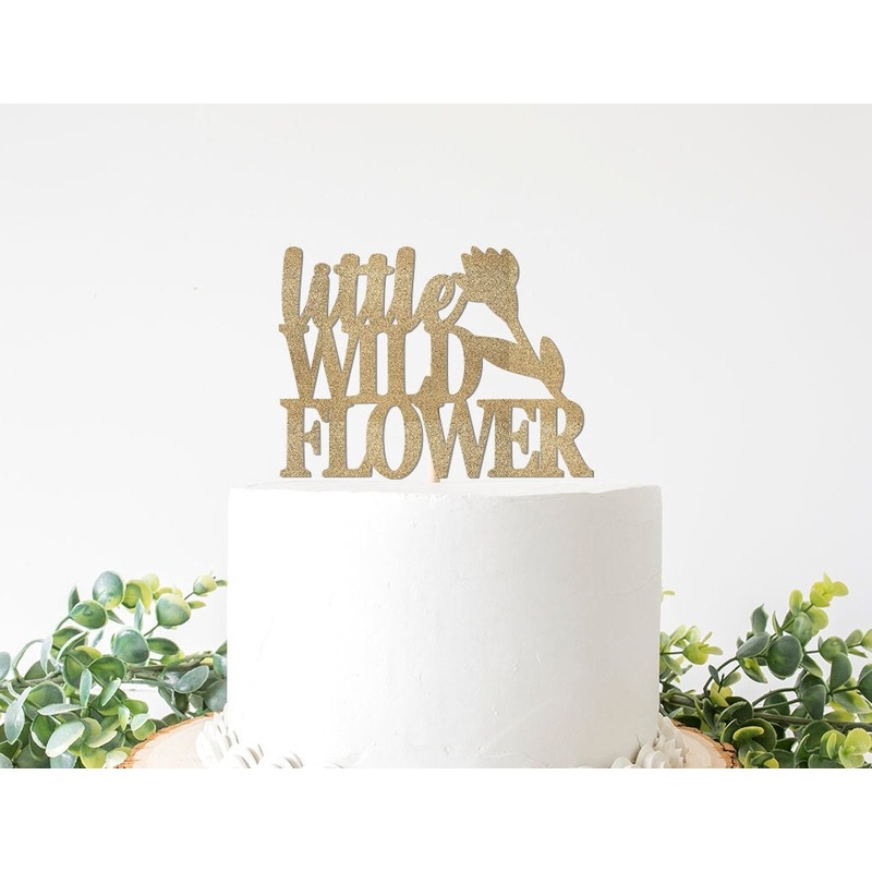 A little Wildflower is On Her Way Cake Topper