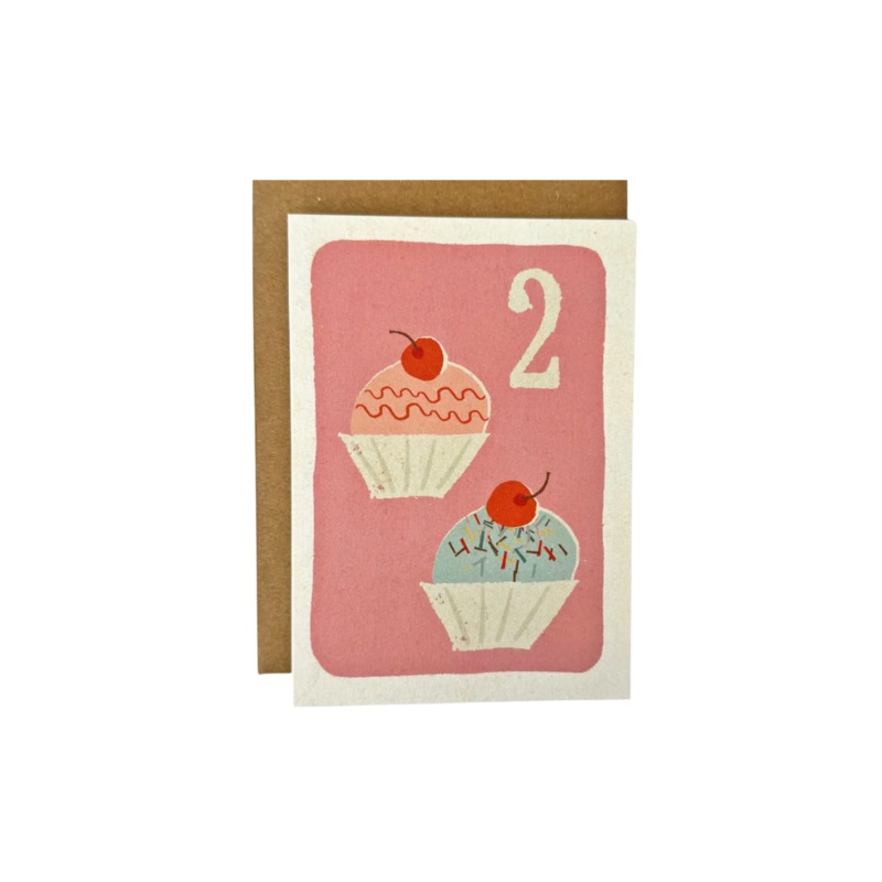 Age 2 Cupcakes Birthday Card