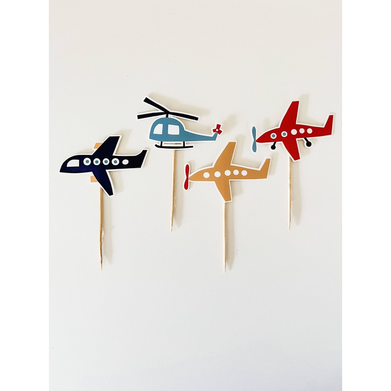 Airplane Cupcake Toppers-8pk