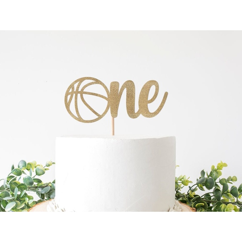 Basketball 1st Birthday Cake Topper