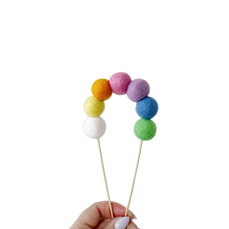 Bright Rainbow Cake Topper
