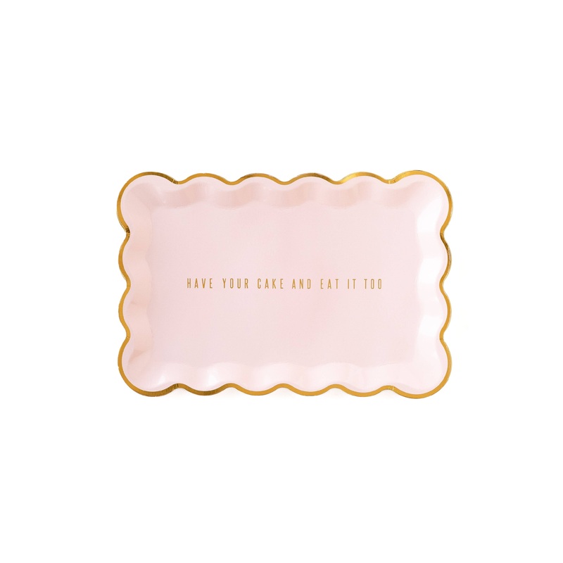 Cake By Courtney Scalloped Rectangle Paper Plate - 8 pack S1091