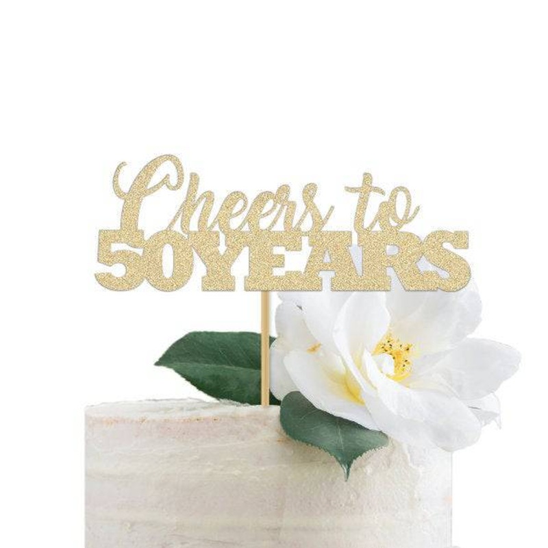 Cheers to 50 Years Cake Topper