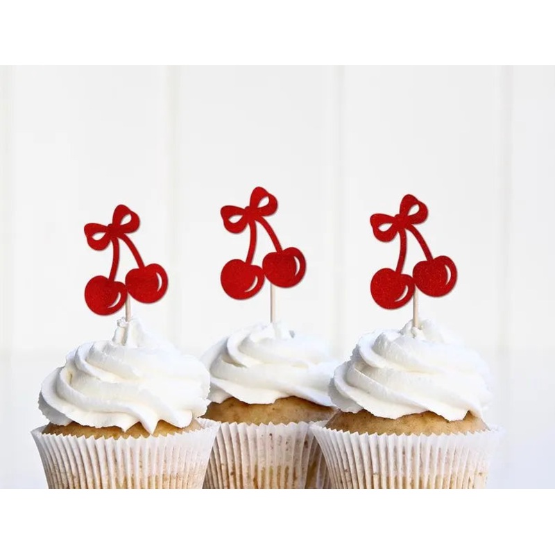 Cherry Cupcake Toppers