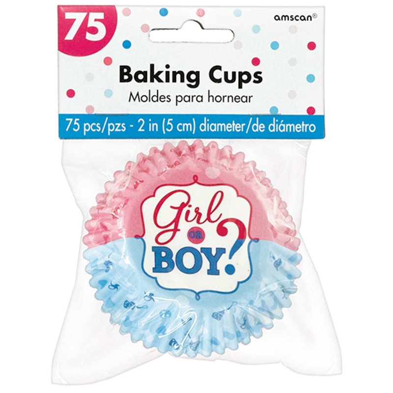 Cupcake Cases - 75 BOY OR GIRL GENDER REVEAL
