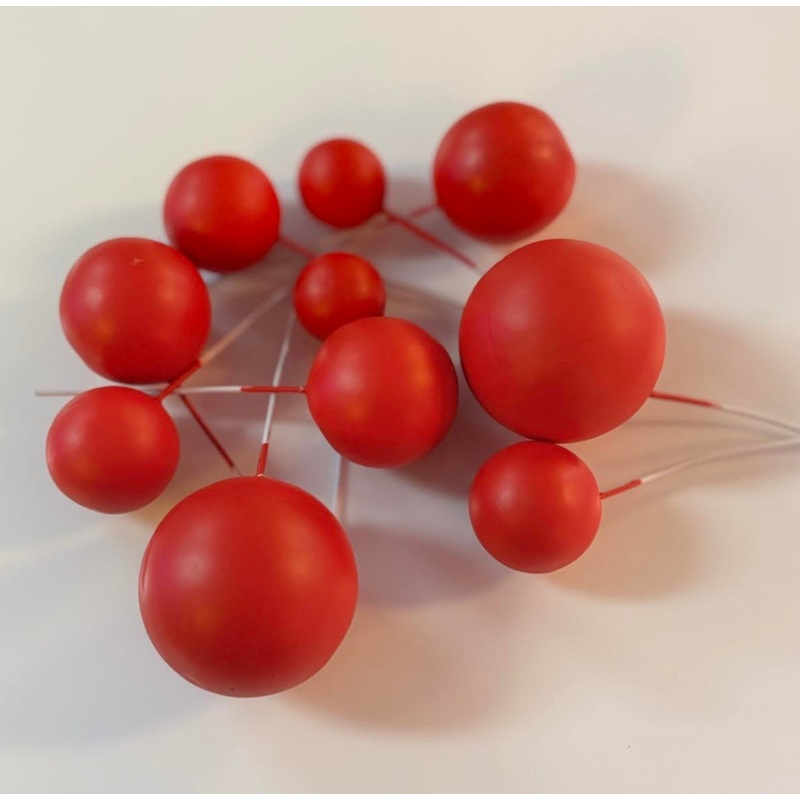 FAUX RED BALL CAKE TOPPERS