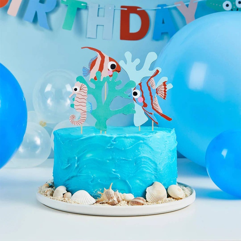 Fish & Coral Cake Topper Set 5pk.