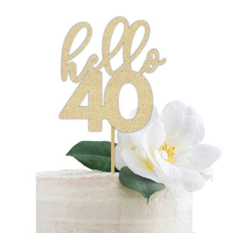 Hello 40 Cake Topper