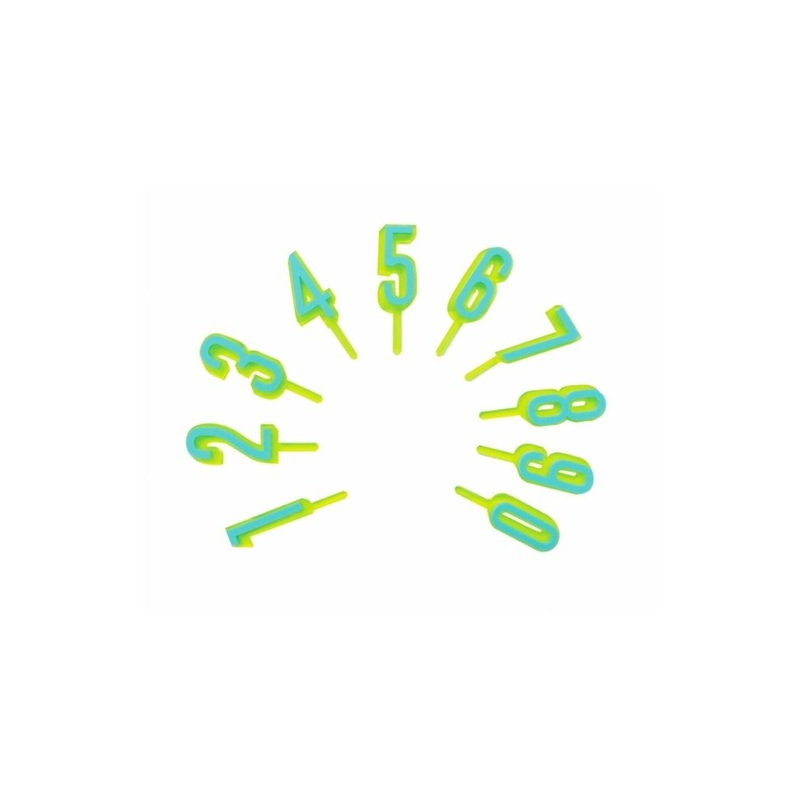 Mini Neon Yellow Number Cake Toppers