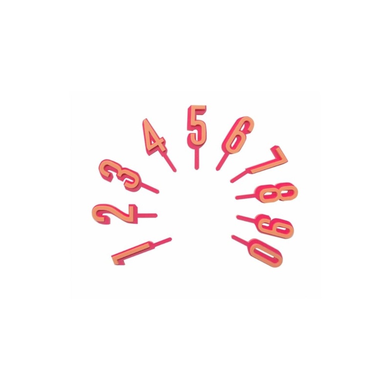 Mini Raspberry Number Cake Toppers