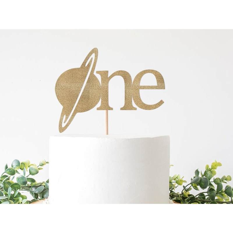 Space First Trip Around the Sun Cake Topper