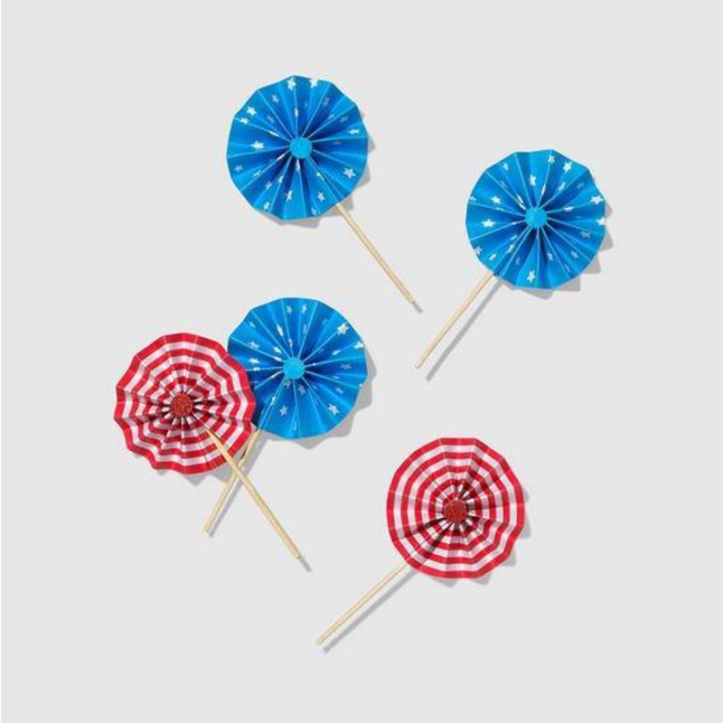 USA Patriotic Cupcake Toppers - Pack of 10 S3134