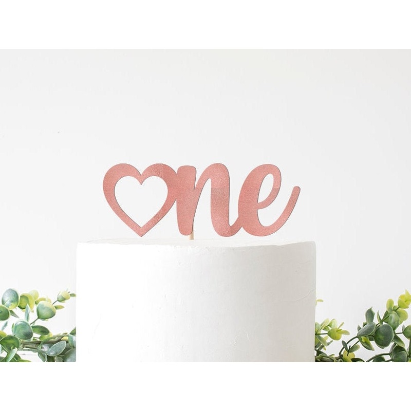 Valentines 1st Birthday Cake Topper