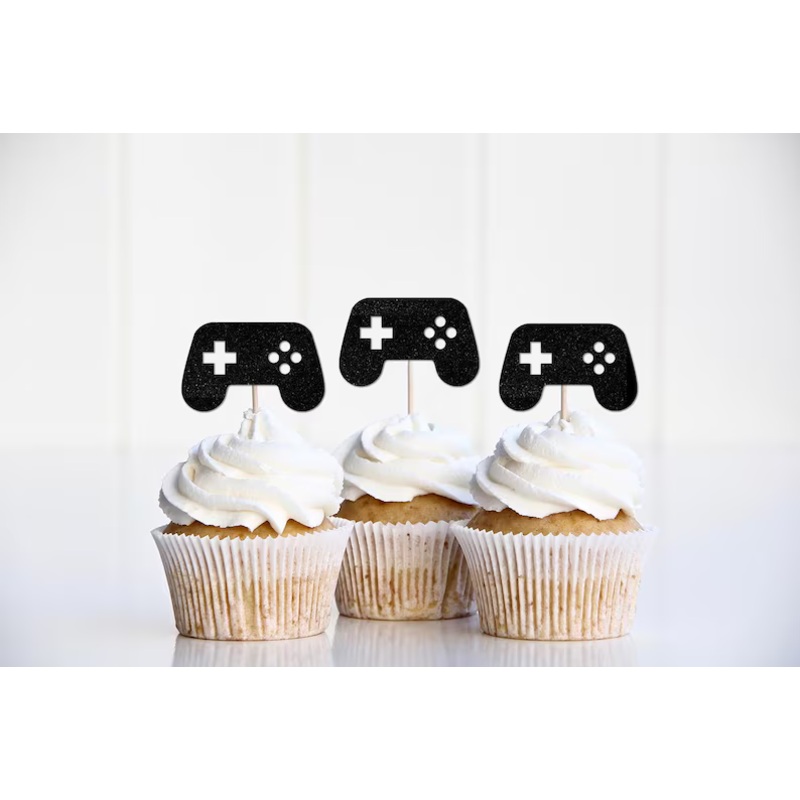 Video Game Controller Birthday Party Cupcake Toppers