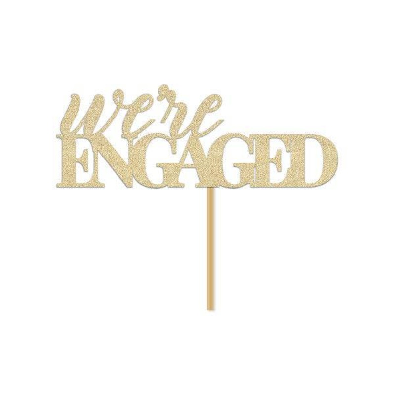 We're Engaged Cake Topper