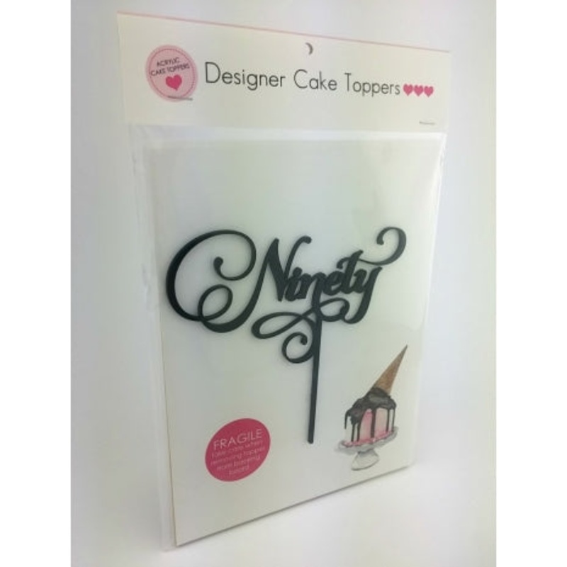 Acrylic Cake Topper - NINETY (Black)