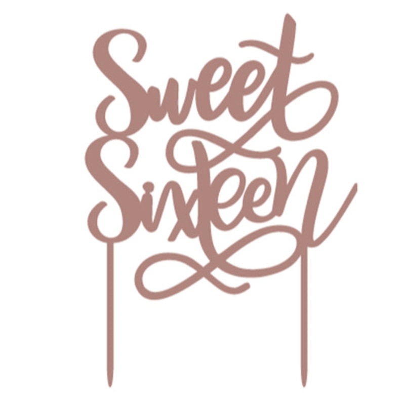 ACRYLIC CAKE TOPPER - SWEET SIXTEEEN