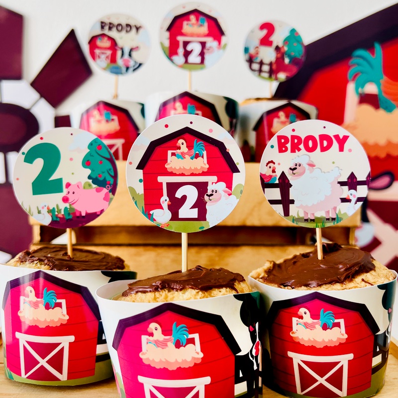 Animal Farm Cupcake Toppers Set