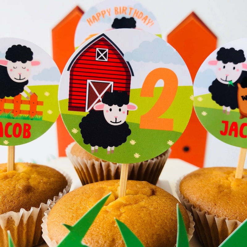 Baa Baa Black Sheep Cupcake Toppers