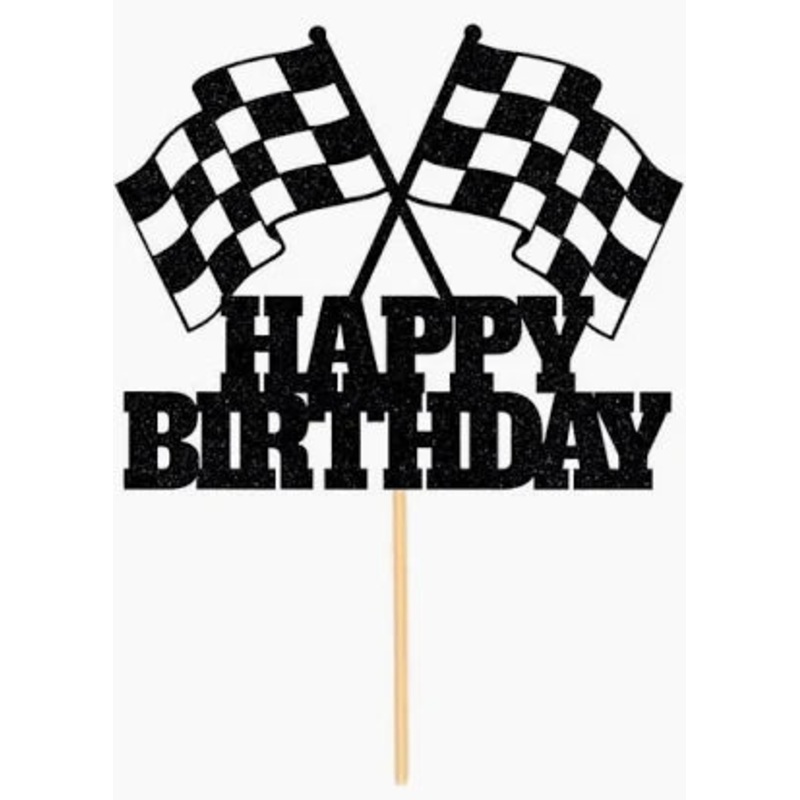 CHECKERED FLAG CAKE TOPPER