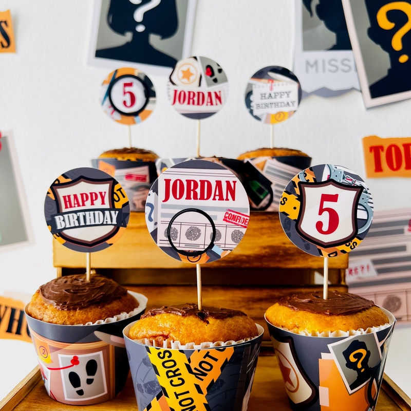 Detective Cupcake Toppers