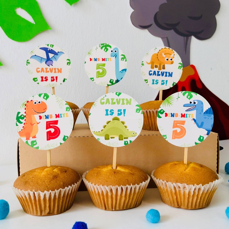 Dinosaur Cupcake Toppers Set