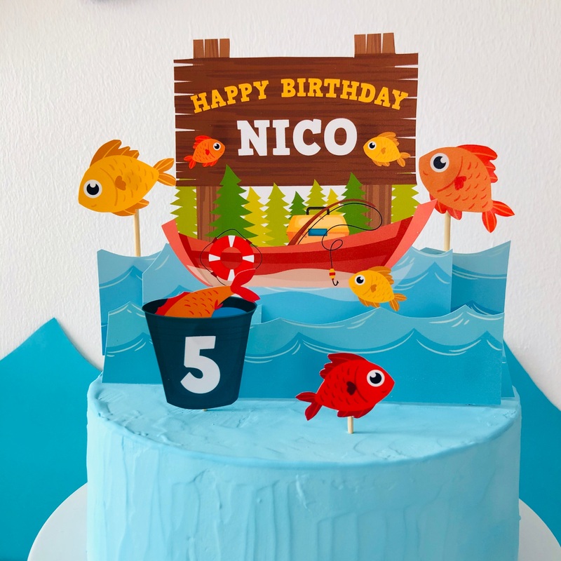 Fishing Birthday Cake Topper