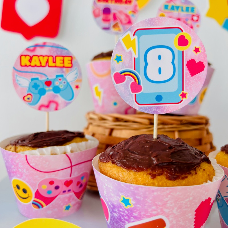 Gamer Girl Cupcake Topper Set