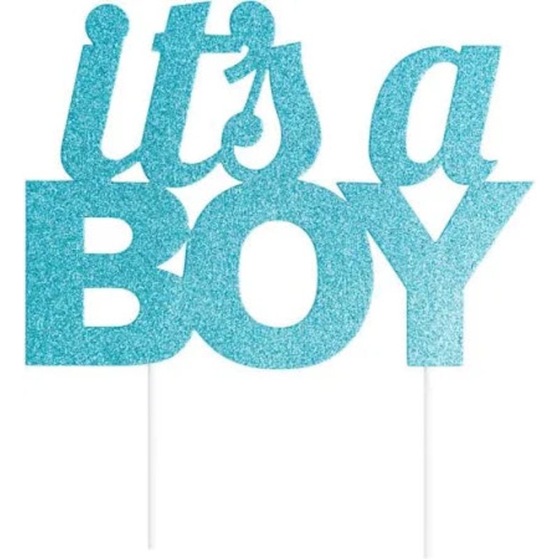 Glitter Cake Topper - It's a Boy