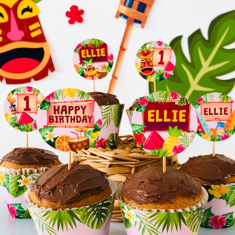 Luau Cupcake Toppers Set