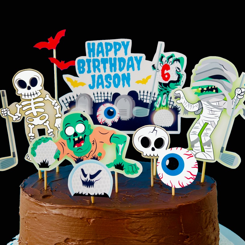 Monster Mini Golf Birthday Cake Topper