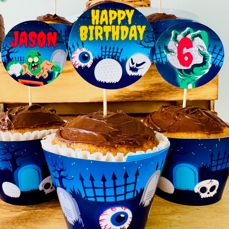 Monster Mini Golf Cupcake Toppers Set